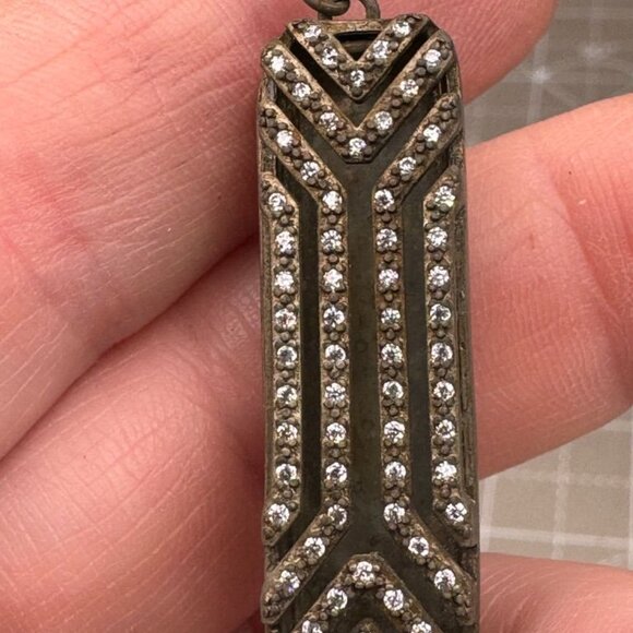 Kate Spade Pendant Vinaigrette Necklace W/ Rhinestone Patina - Picture 1 of 13